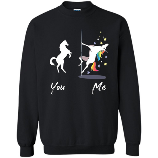 Cute Unicorn You and Me T-shirt Black
