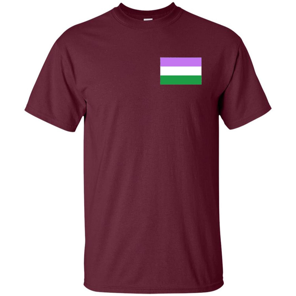LGBTQ T-shirt Genderqueer Pocket Flag T-shirt Maroon