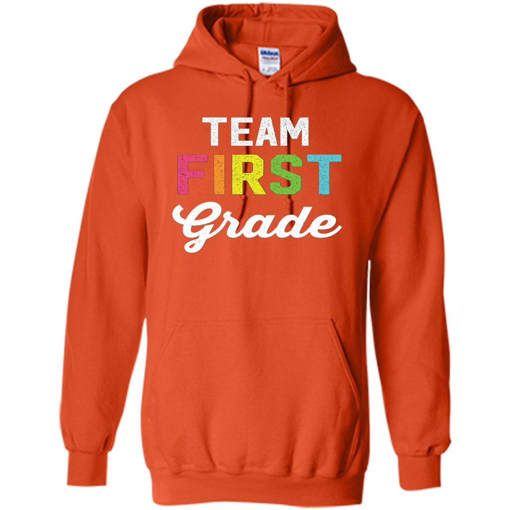 Team 1st First Grade Teacher T-shirt Orange