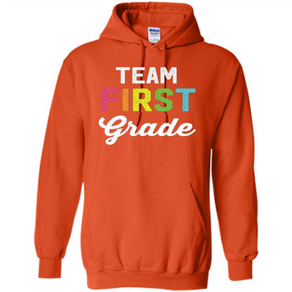 Team 1st First Grade Teacher T-shirt Orange