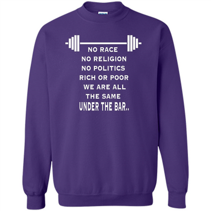 No Hate Weightlifting T-shirt No Race No Religion No Politics Rich Or Poor Purple