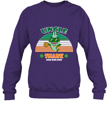 Irish Uncle Shark Saint Patricks Day Family Shirt Sweatshirt Purple