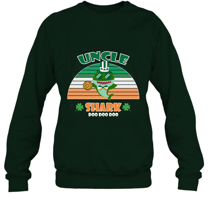 Irish Uncle Shark Saint Patricks Day Family Shirt Sweatshirt Forest