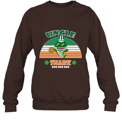 Irish Uncle Shark Saint Patricks Day Family Shirt Sweatshirt Dark Chocolate