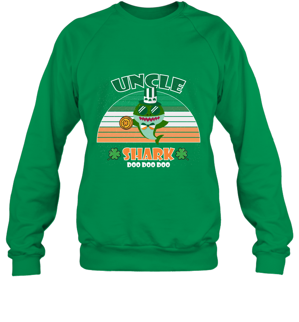Irish Uncle Shark Saint Patricks Day Family Shirt Sweatshirt Irish Green