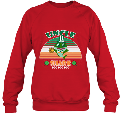 Irish Uncle Shark Saint Patricks Day Family Shirt Sweatshirt Red