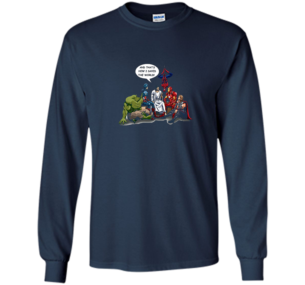 That's How I Saved The World T-shirt Navy