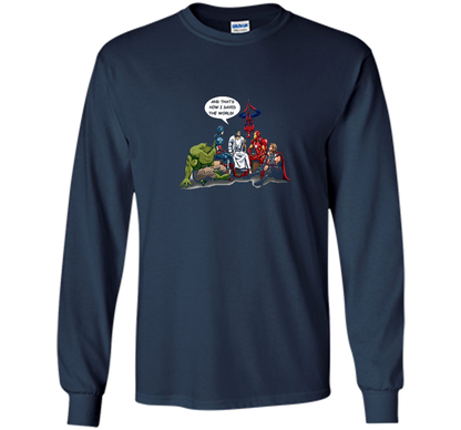 That's How I Saved The World T-shirt Navy