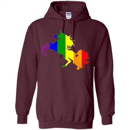 Pride Flag Unicorn Glitter Cute Beautiful LGBTQ T-shirt Maroon