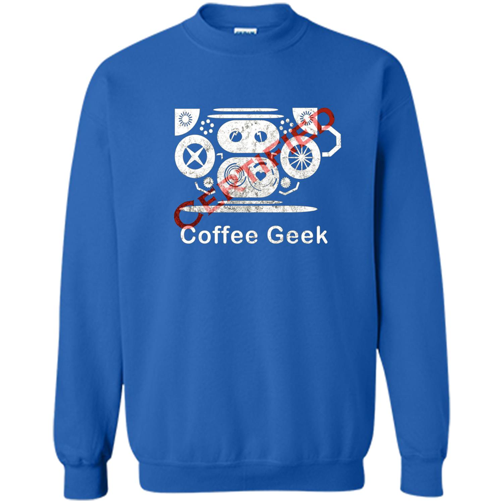 Coffee Lover T-shirt Certified Coffee Geek Royal
