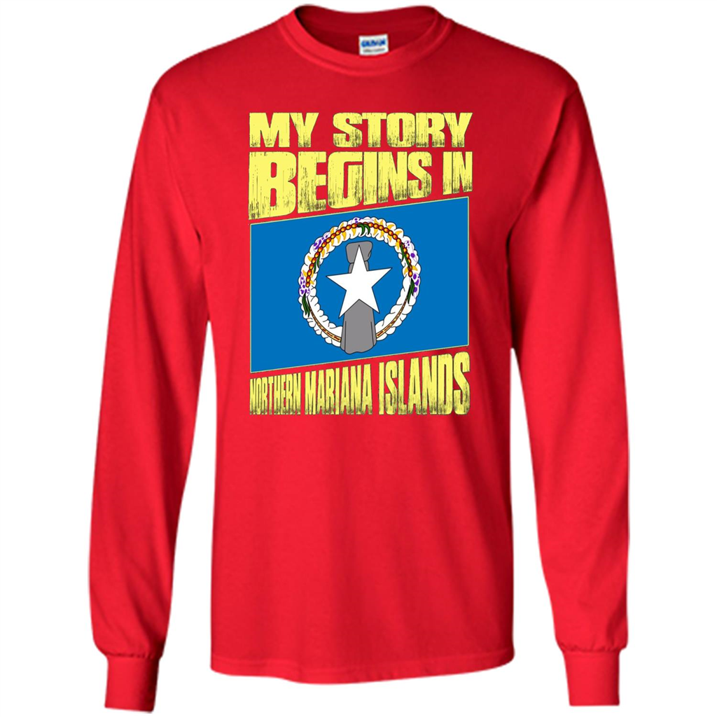 Story Begins In Northern Mariana Islands T-Shirt Red