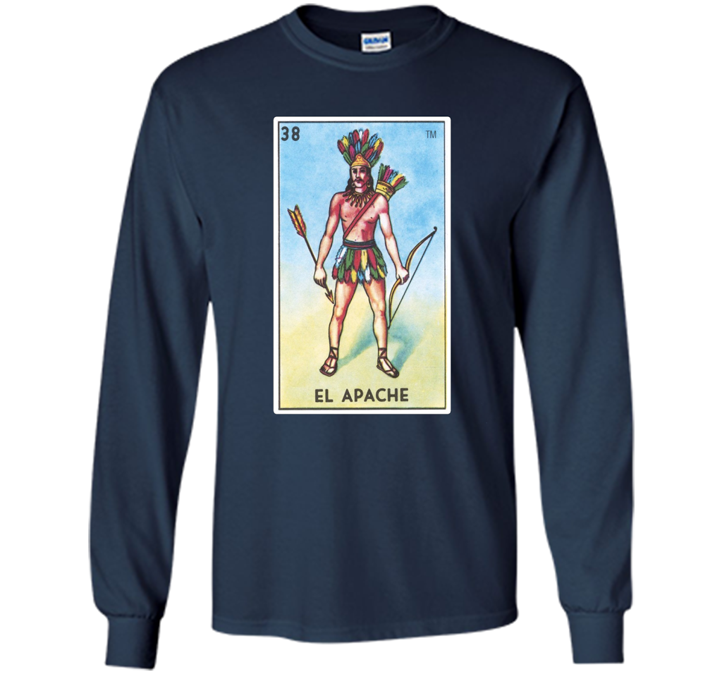 El Apache Card T-shirt Tarot Loteria shirt Navy