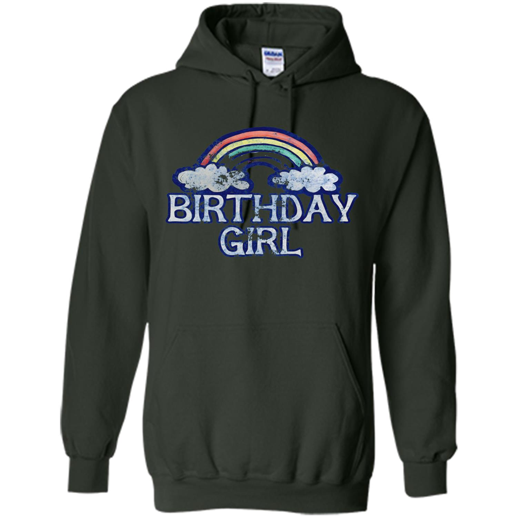 Birthday Girl Rainbow T-shirt Forest Green