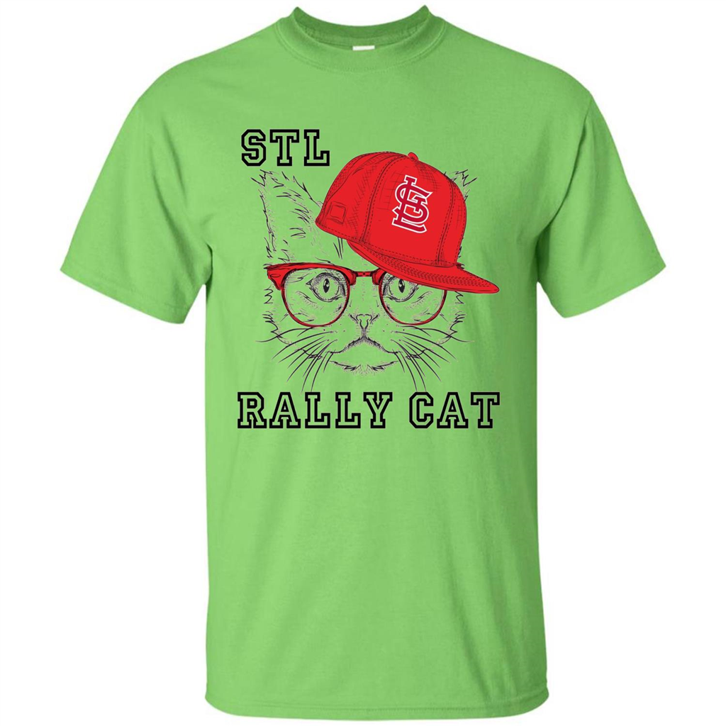 STL Rally Cat T-Shirt Saint Louis Rally Cat T-shirt Lime