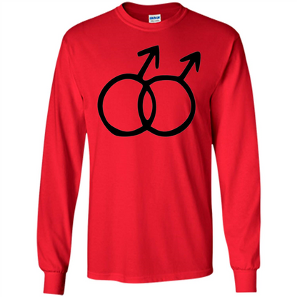 Gay Pride Male Sign T-shirt Simple LGBT Ally Bear Otter T-shirt Red