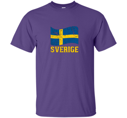 Swedish Flag, Sverige Souvenir Vintage T-Shirt t-shirt Purple