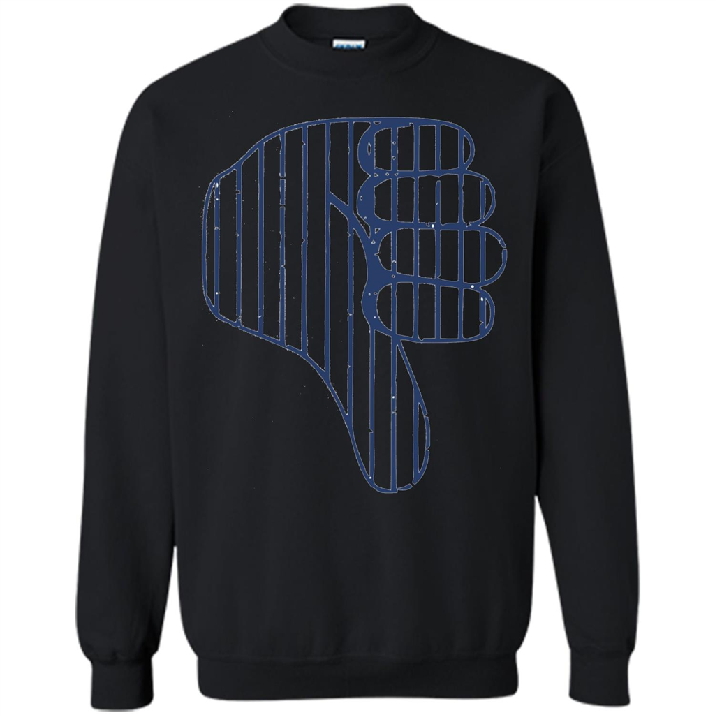 Baseball T-shirt Baseball Celebration Thumbs Down T-shirt Black