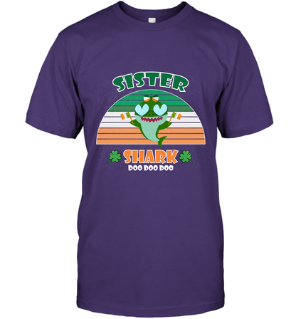 Irish Sister Shark Saint Patricks Day Family Shirt T-Shirt Purple