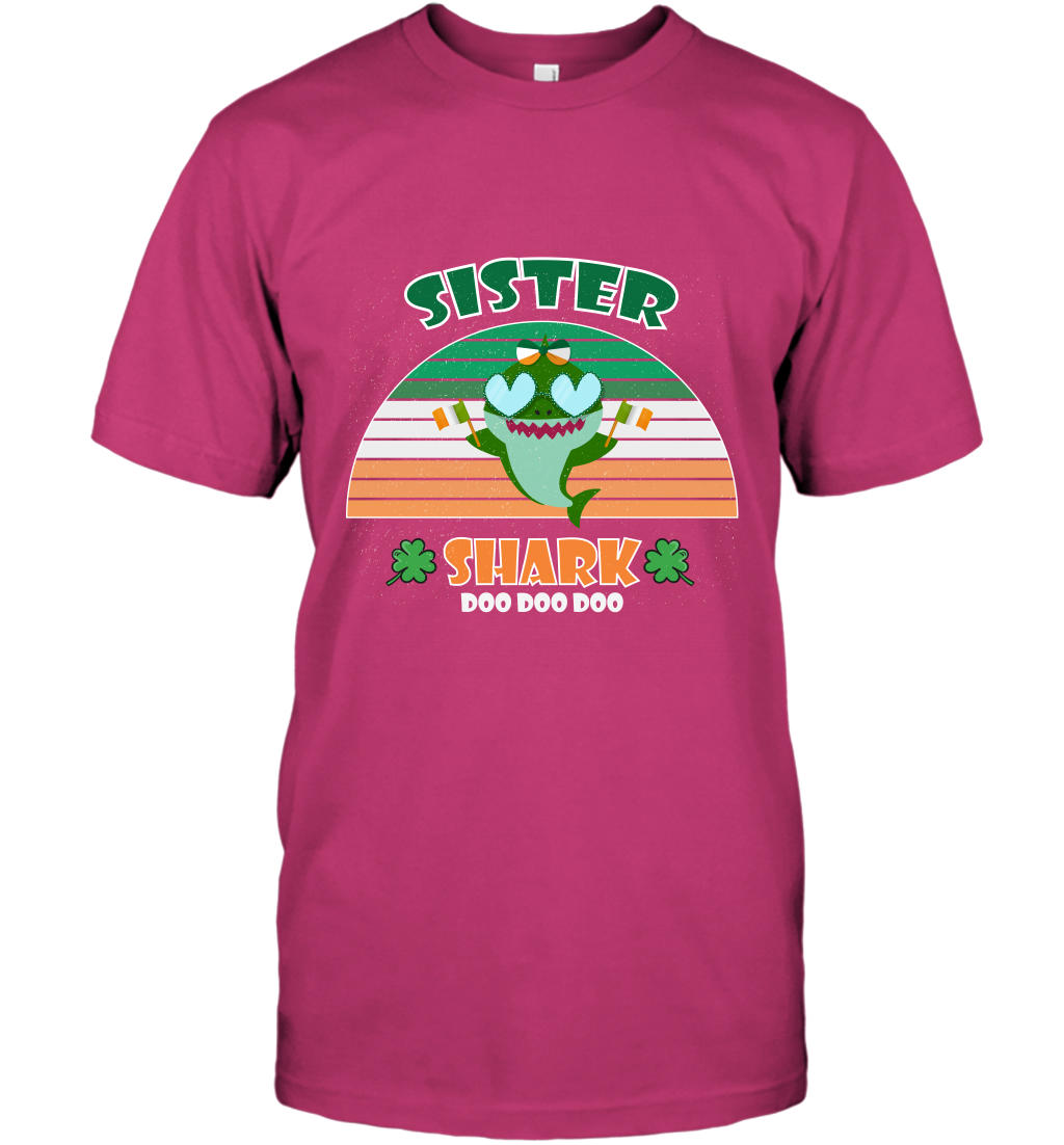 Irish Sister Shark Saint Patricks Day Family Shirt T-Shirt Heliconia
