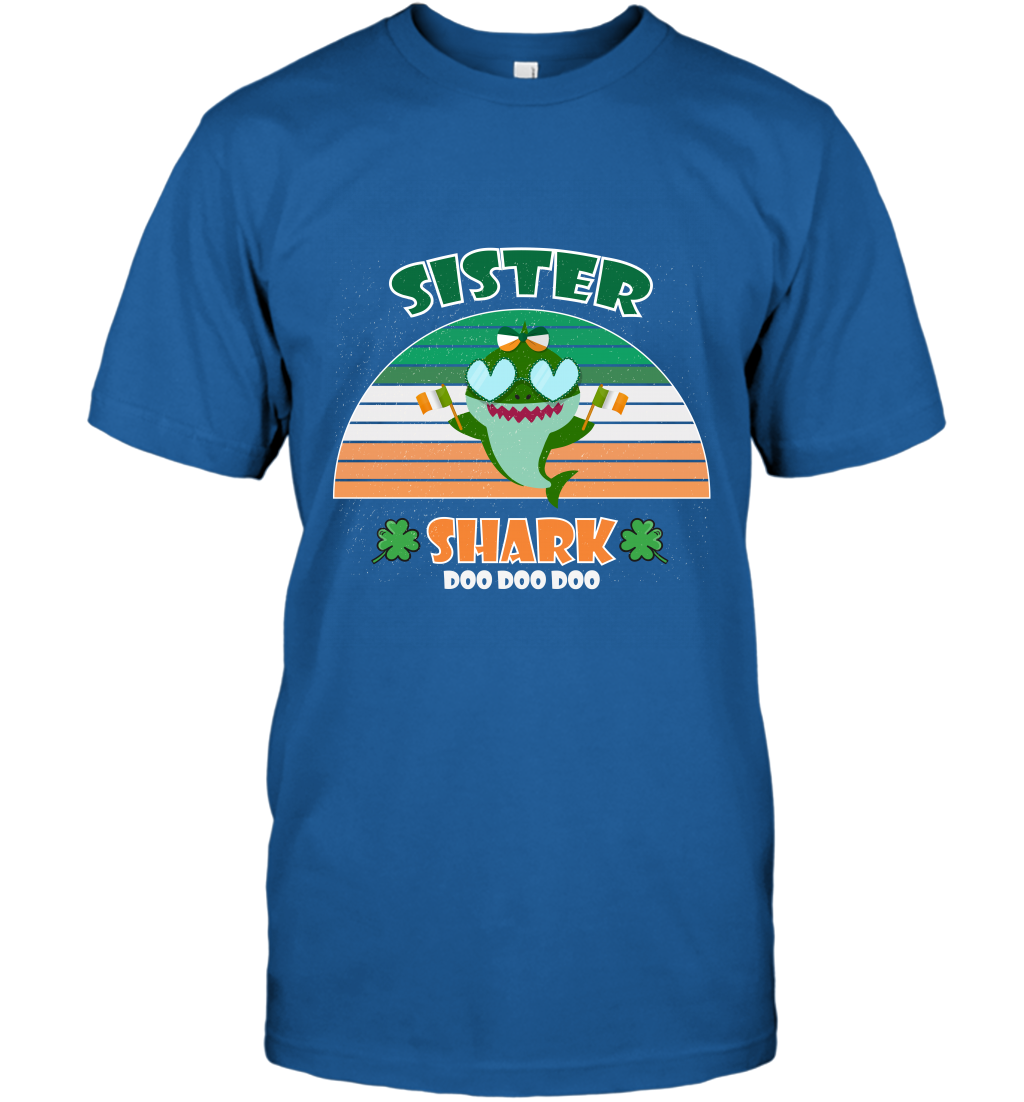 Irish Sister Shark Saint Patricks Day Family Shirt T-Shirt Royal