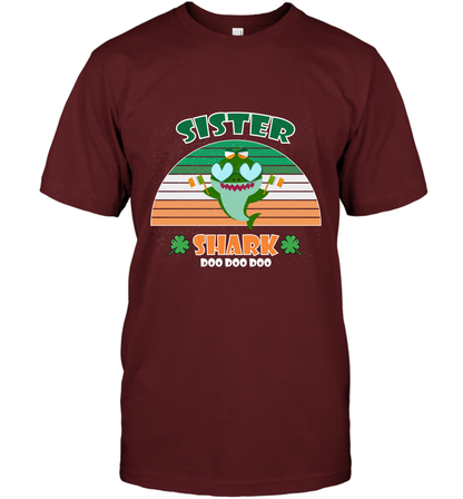 Irish Sister Shark Saint Patricks Day Family Shirt T-Shirt Cardinal
