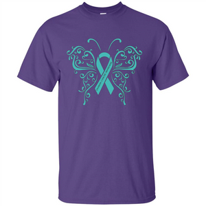 Ovarian Cancer Awareness Butterfly T-Shirt