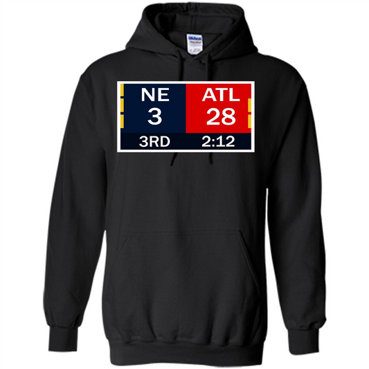 NE 3 ATL 28 Final T-shirt 2 Sides 1 Game Black