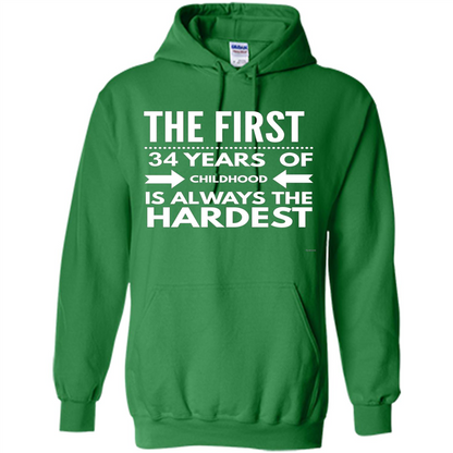 Funny 34 Year Old Birthday T-shirt Is Always The Hardest Irish Green