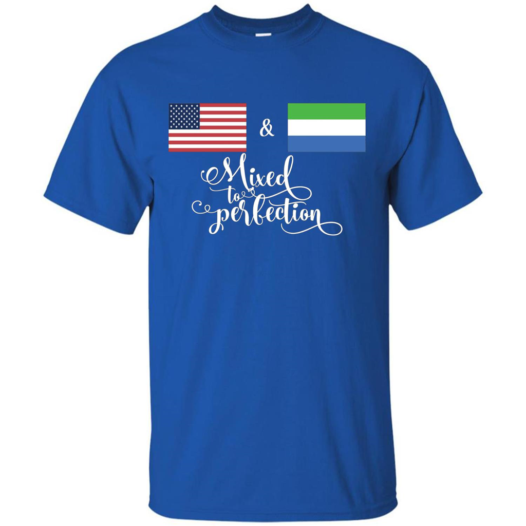 American + Sierra Leone Mixed To Perfection Flag T-Shirt Royal