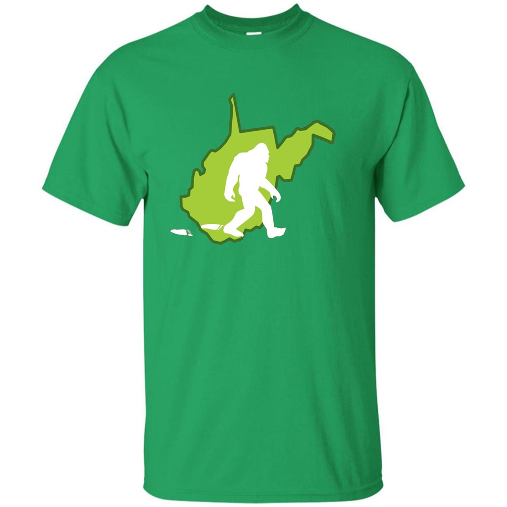 West Virginia State Bigfoot Hunter T-shirt Irish Green