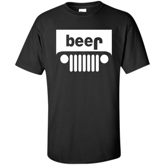 Funny Drinking T-shirt Adult Beer Jeep Black