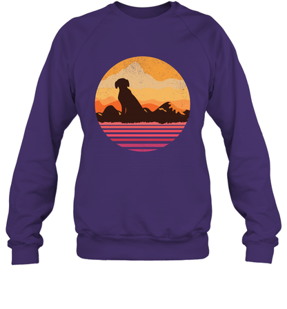 Dog In Sunset Vintage Shirt Sweatshirt Purple
