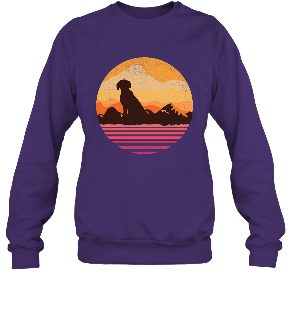 Dog In Sunset Vintage Shirt Sweatshirt Purple