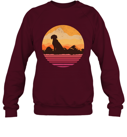 Dog In Sunset Vintage Shirt Sweatshirt Maroon