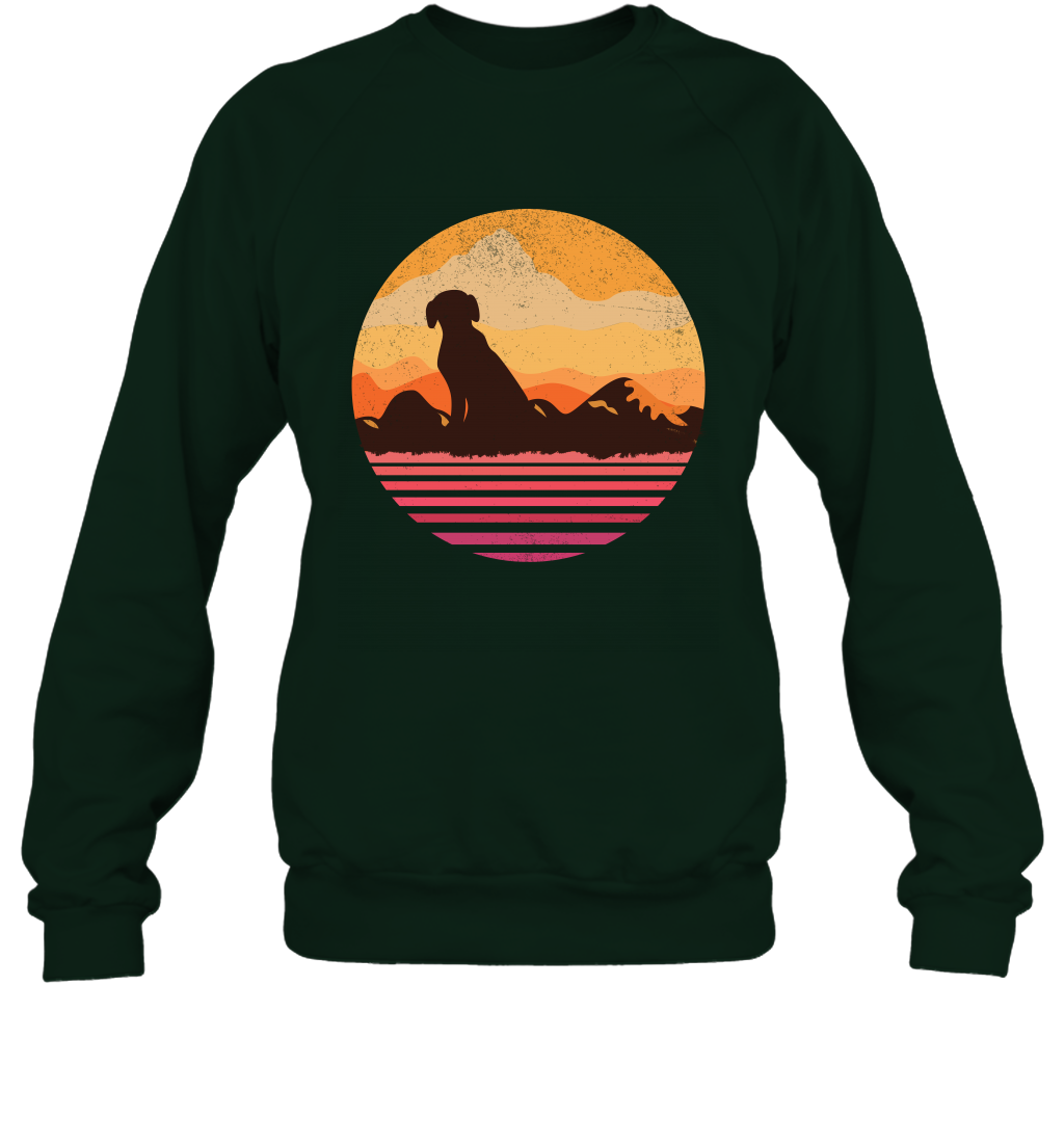 Dog In Sunset Vintage Shirt Sweatshirt Forest