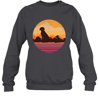 Dog In Sunset Vintage Shirt Sweatshirt Dark Heather