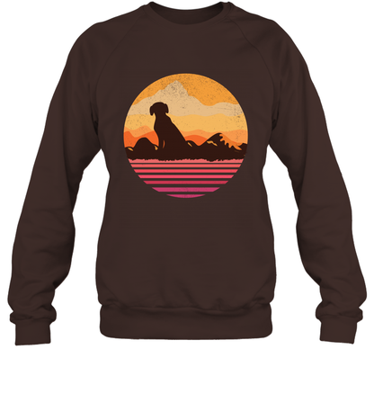 Dog In Sunset Vintage Shirt Sweatshirt Dark Chocolate