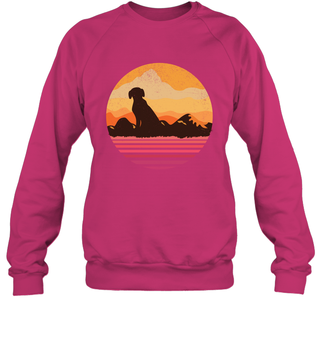 Dog In Sunset Vintage Shirt Sweatshirt Heliconia