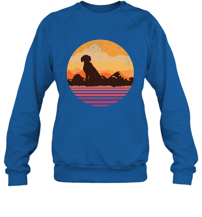 Dog In Sunset Vintage Shirt Sweatshirt Royal