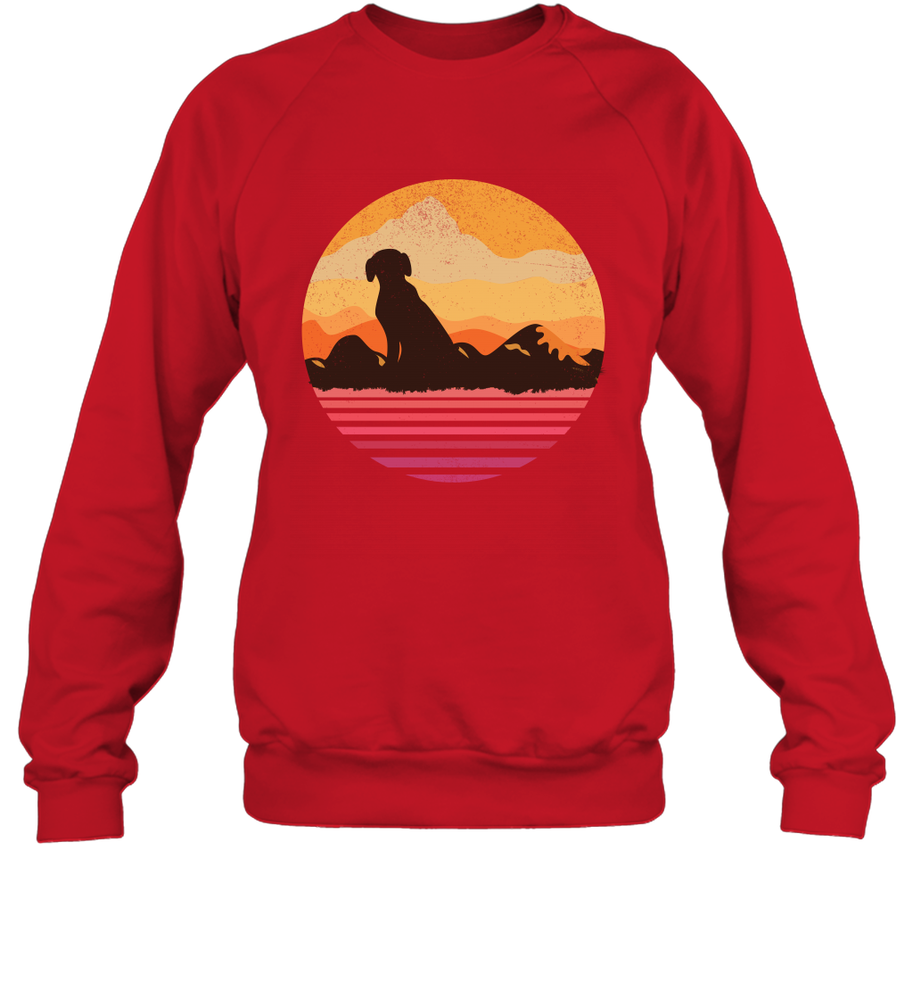 Dog In Sunset Vintage Shirt Sweatshirt Red