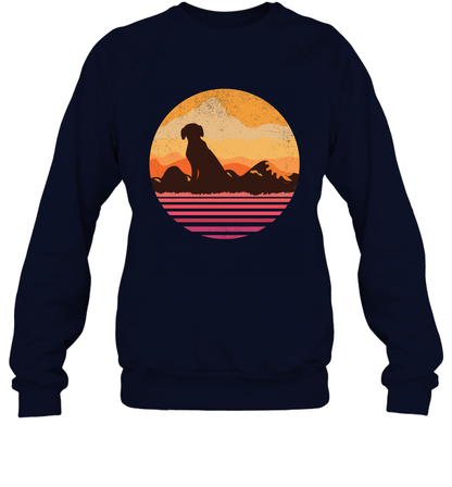 Dog In Sunset Vintage Shirt Sweatshirt Navy