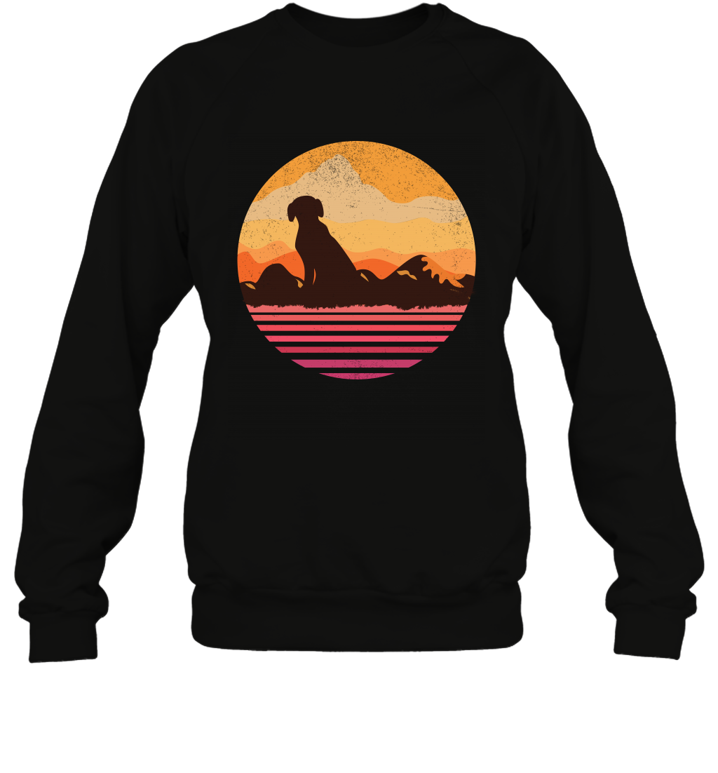Dog In Sunset Vintage Shirt Sweatshirt Black