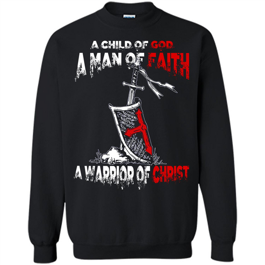 Christian T-shirt A Child Of God A Man Of Faith T-shirt Orange