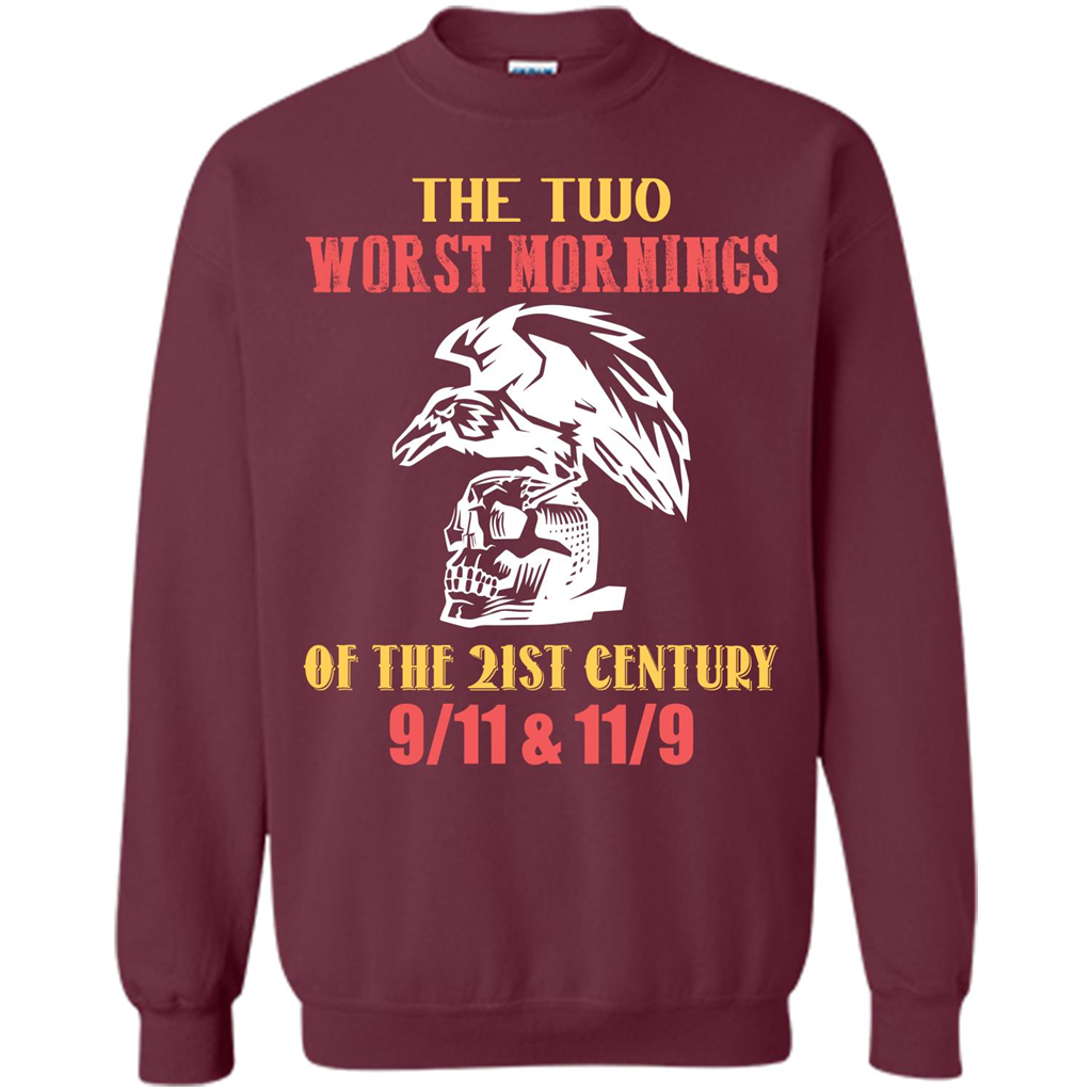 The Two Worst Mornings Of The 21st Century 9-11 and 11-9 T-shirt Maroon