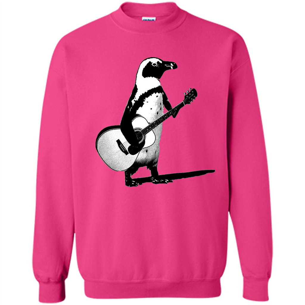 Funny Penguin T-shirt Penguin Plays Guitar Heliconia
