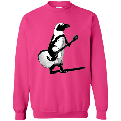 Funny Penguin T-shirt Penguin Plays Guitar Heliconia