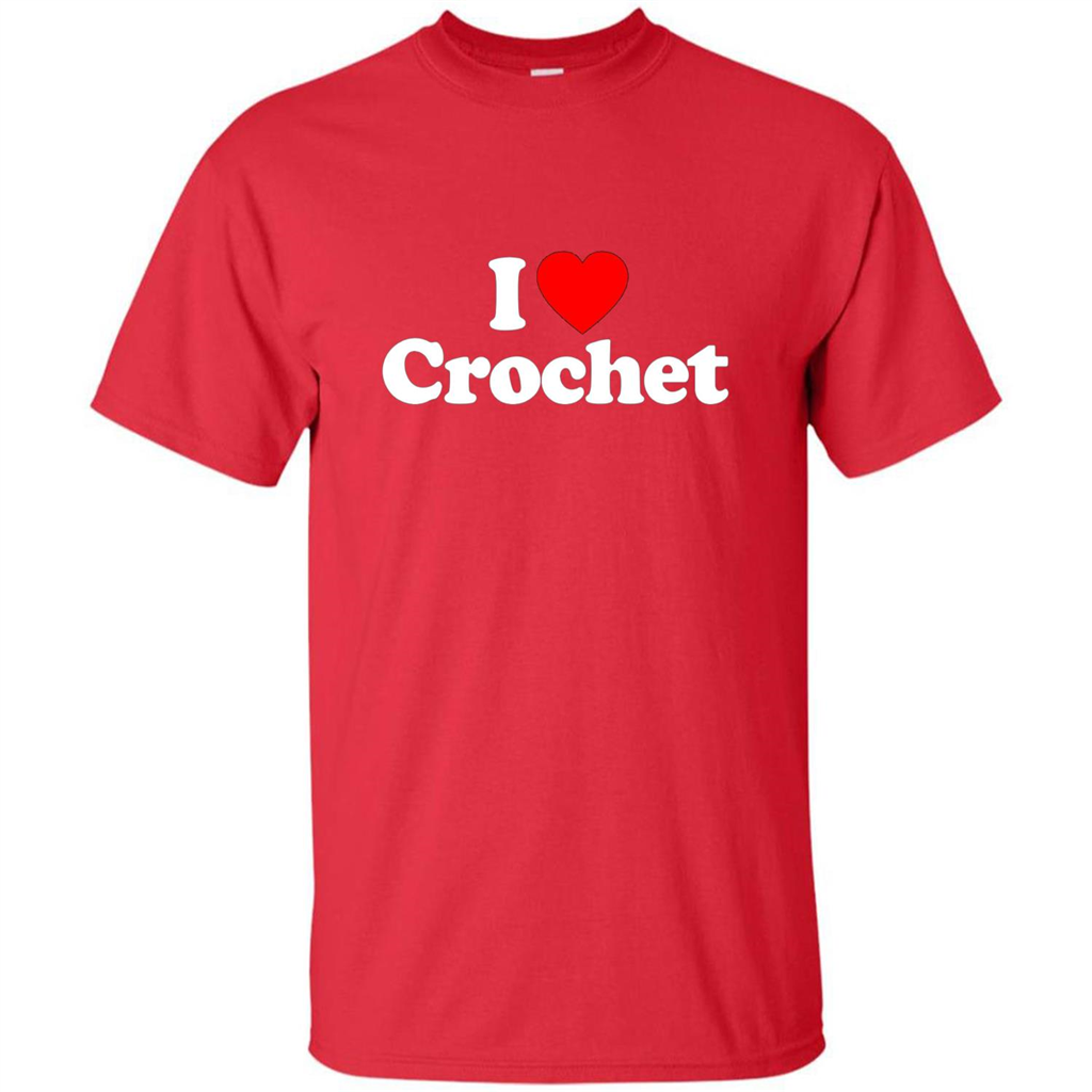 I Love Heart Crochet T-shirt Red