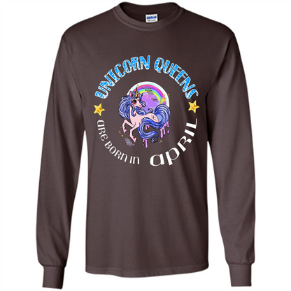 April Unicorn T-shirt Unicorn Queens Are Born April Dark Chocolate
