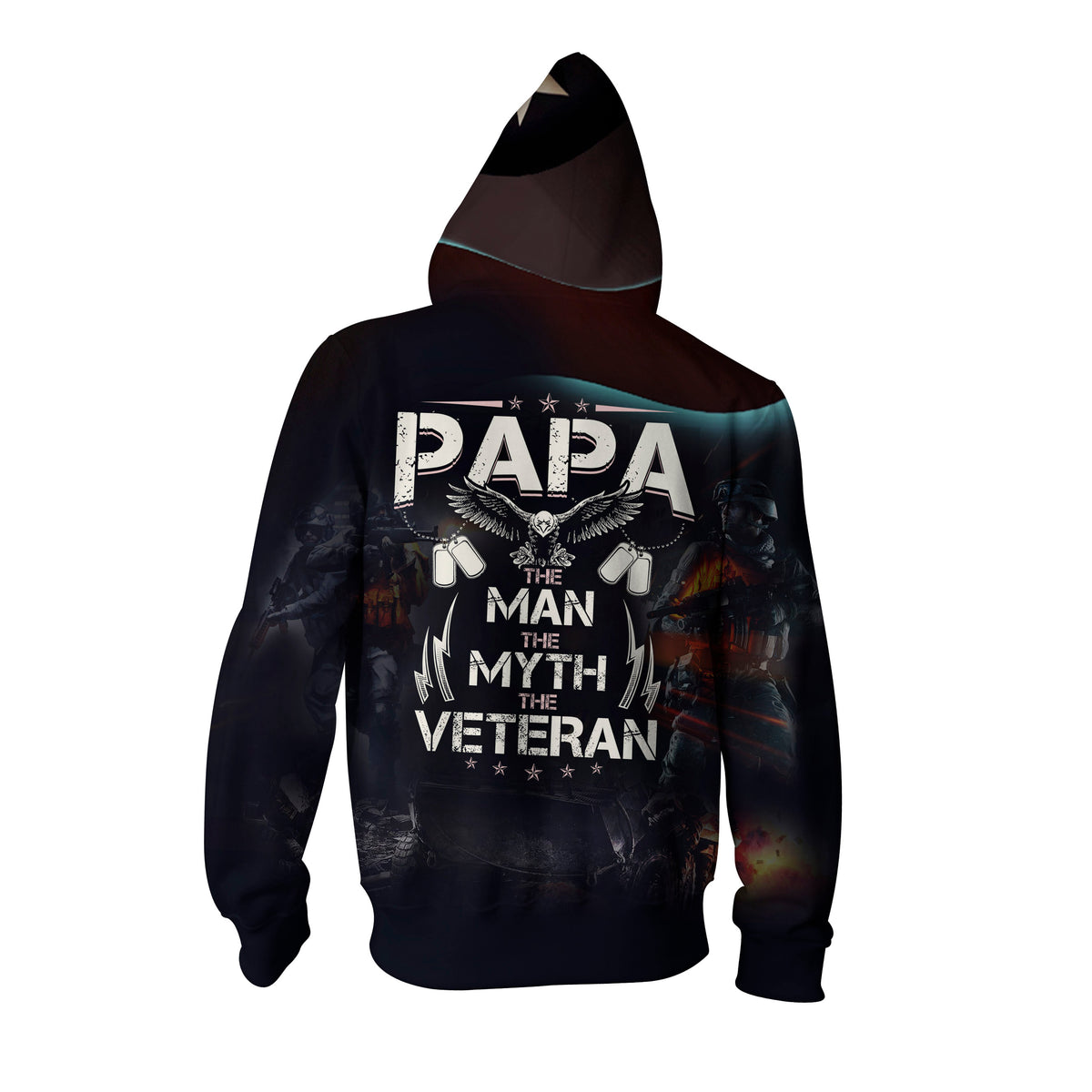 Papa - The Man The Myth The Veteran Zip Up Hoodie