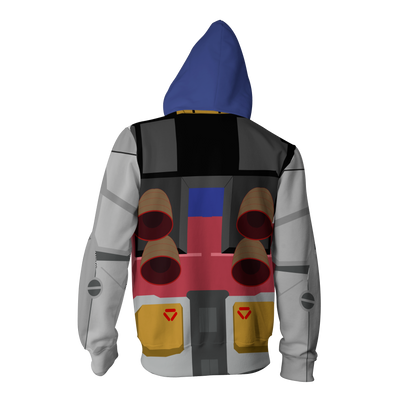 the Gundam GN-0000+GNR-010 00 Raiser Cosplay Zip Up Hoodie Jacket